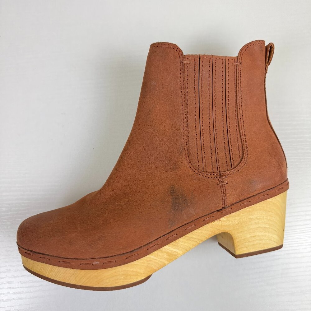 EUC Frye Odessa Tan Leather Chelsea Clog Boots - Picture 10 of 11